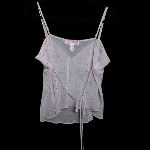 oscar de la renta pink label pastel pink polka dot lace camisole tank blouse - Picture 4 of 4